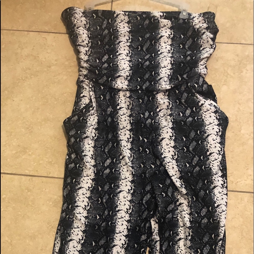 Black And White Zebra Print Jumpsuit